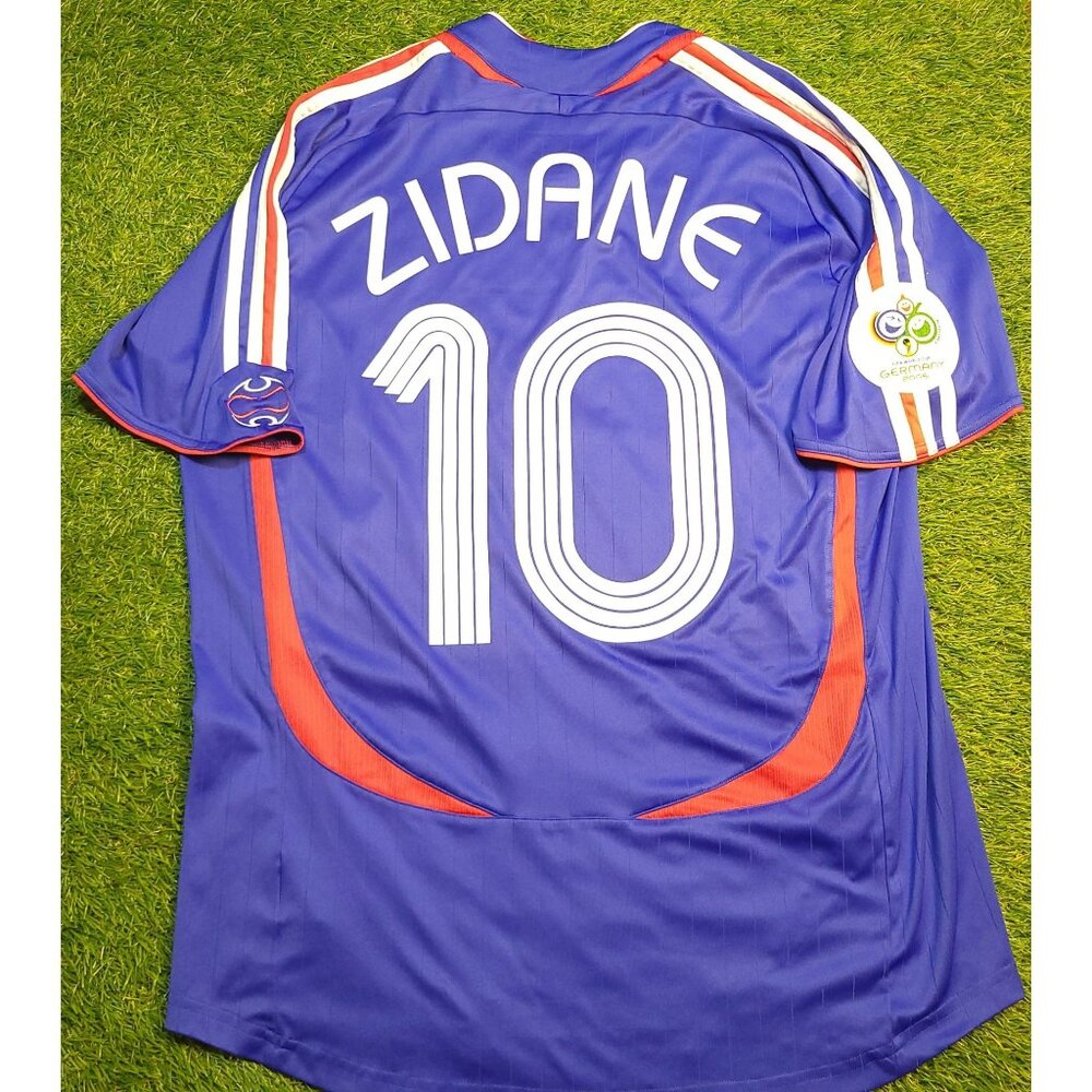 Zidane France 2006 WORLD CUP Home Soccer Jersey Shirt L SKU# 740126 AZB001 - Picture 2 of 8